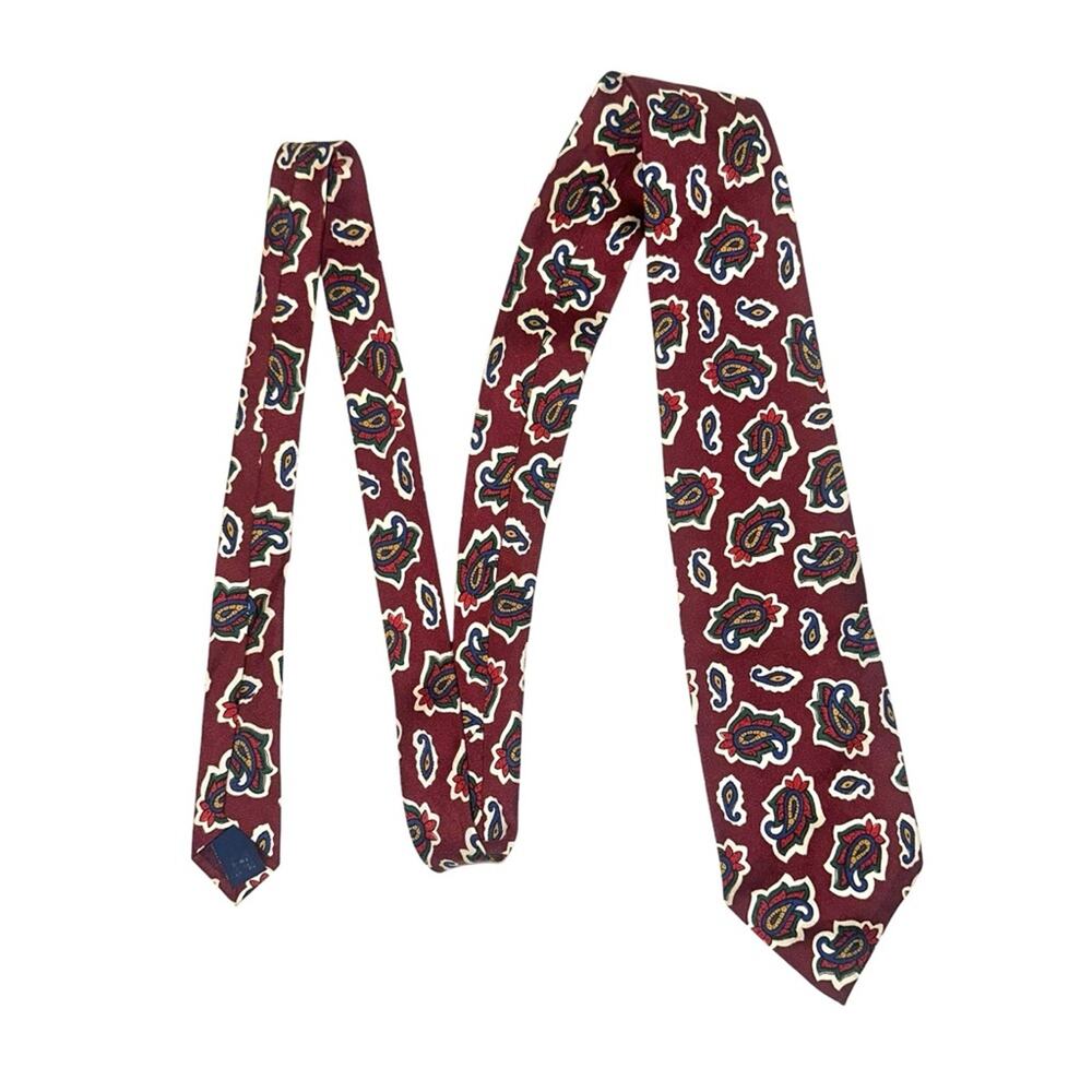 Polo Ralph Lauren Red Paisley Print Silk Tie